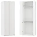 Шкаф распашной Байонна белый 80х232,2х54,5 с 2 полками и 2 штангами ЛДСП каркас белый